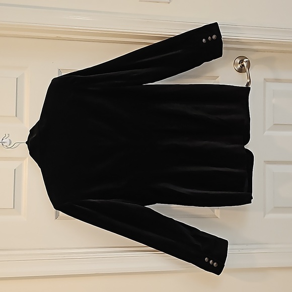Vintage Hunt Club Office Wear Business Casual Black Velvet Blazer Jacket, 10 - Picture 3 of 8